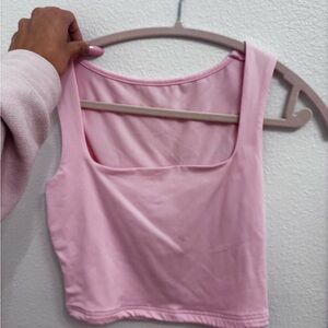 pink crop top